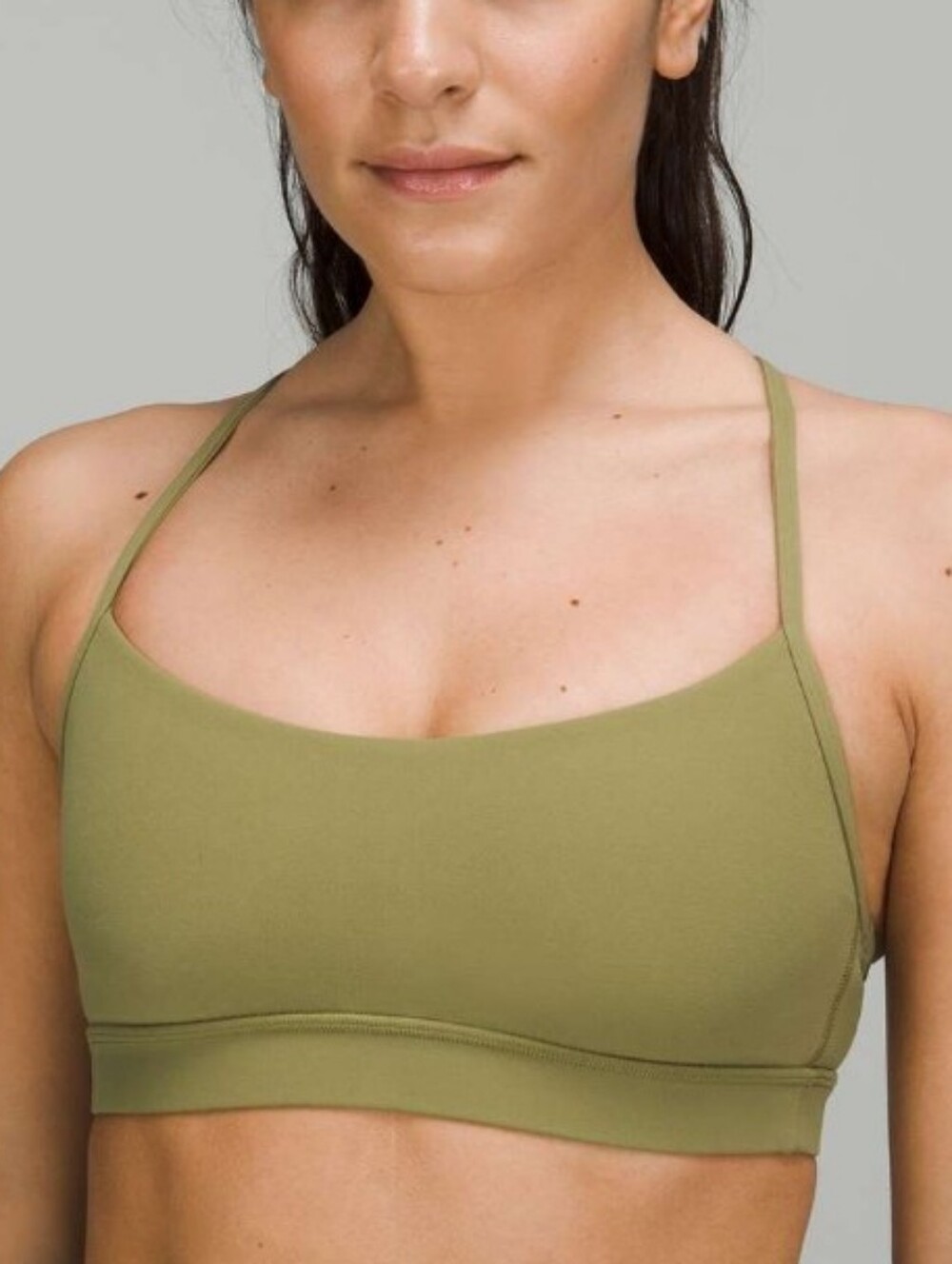 lululemon athletica Flow Y Nulu Bra — Bronze Green